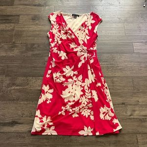 American Living Fuschia & White Floral Midi Dress Size 12